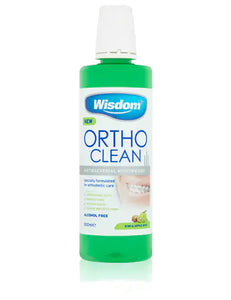 Wisdom Ortho Clean Mouthwash 500ml - Kiwi & Apple Mint Flavour